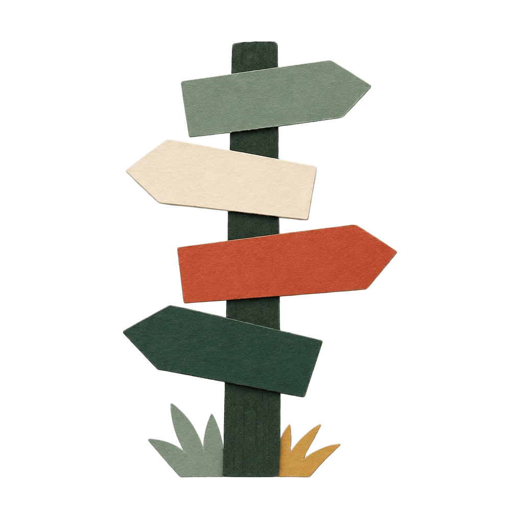 Signpost pointing many directions with a compass